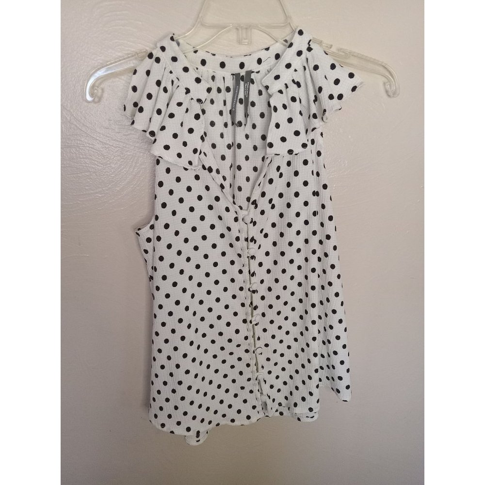 Anthropologie Polka Dot Sleevless Top